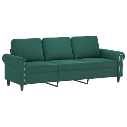 Set di Divani 4 pz con Cuscini Verde Scuro in Velluto | homemem39