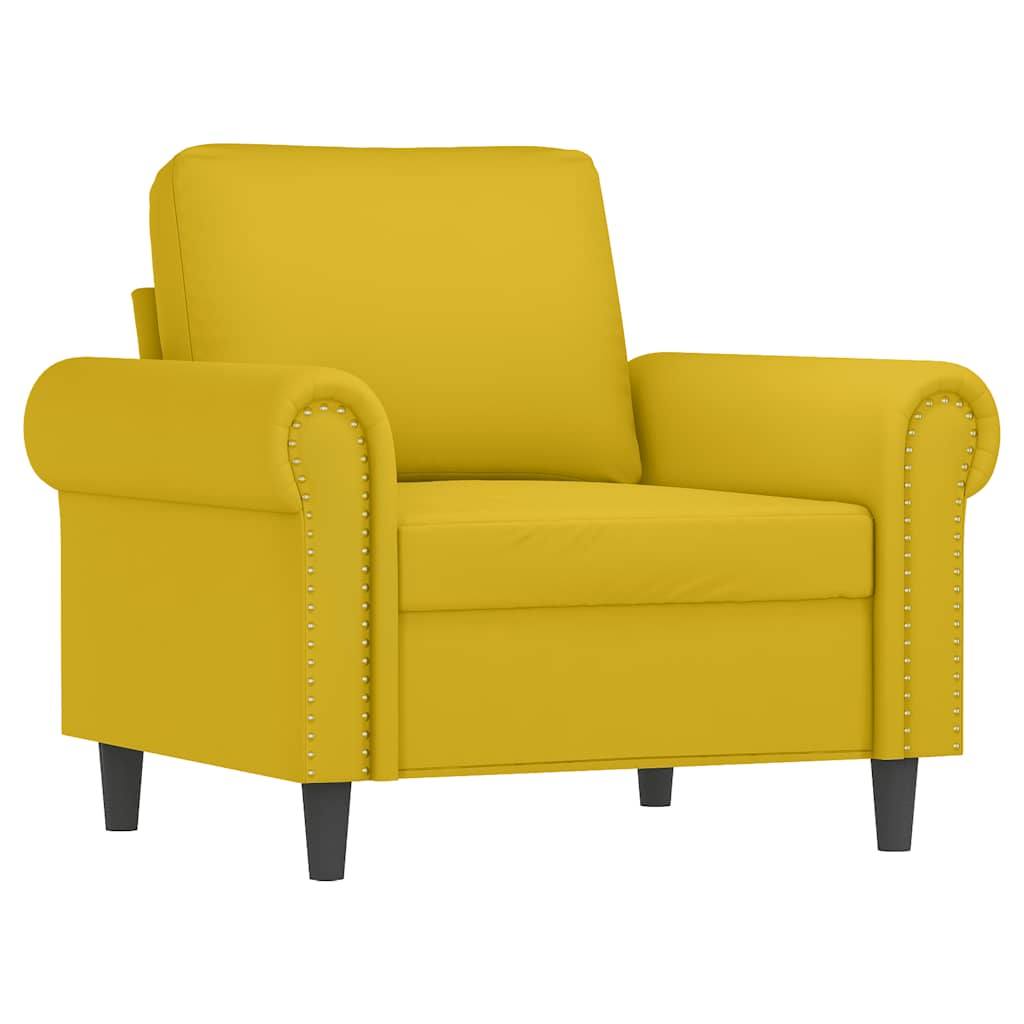 Set di Divani 4 pz con Cuscini Giallo in Velluto | homemem39