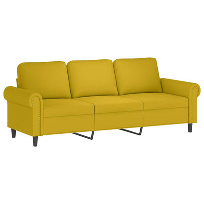 Set di Divani 4 pz con Cuscini Giallo in Velluto | homemem39