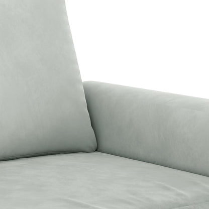 Set di Divani 3 pz con Cuscini Grigio Chiaro in Velluto | homemem39
