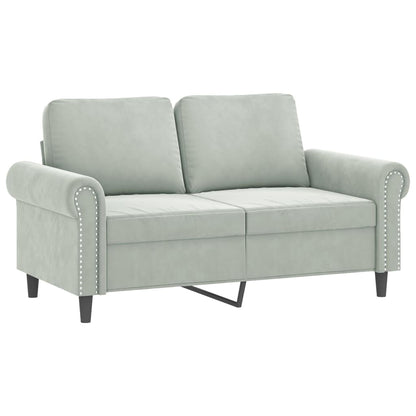 Set di Divani 3 pz con Cuscini Grigio Chiaro in Velluto | homemem39