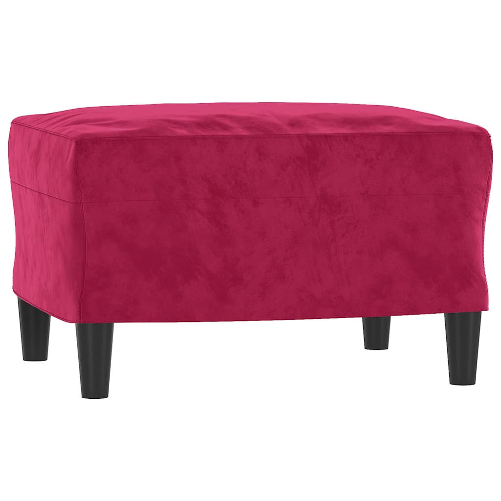 Set di Divani 3 pz con Cuscini Rosso Vino in Velluto | homemem39