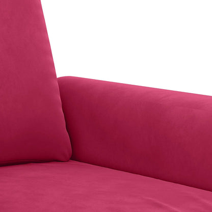 Set di Divani 3 pz con Cuscini Rosso Vino in Velluto | homemem39