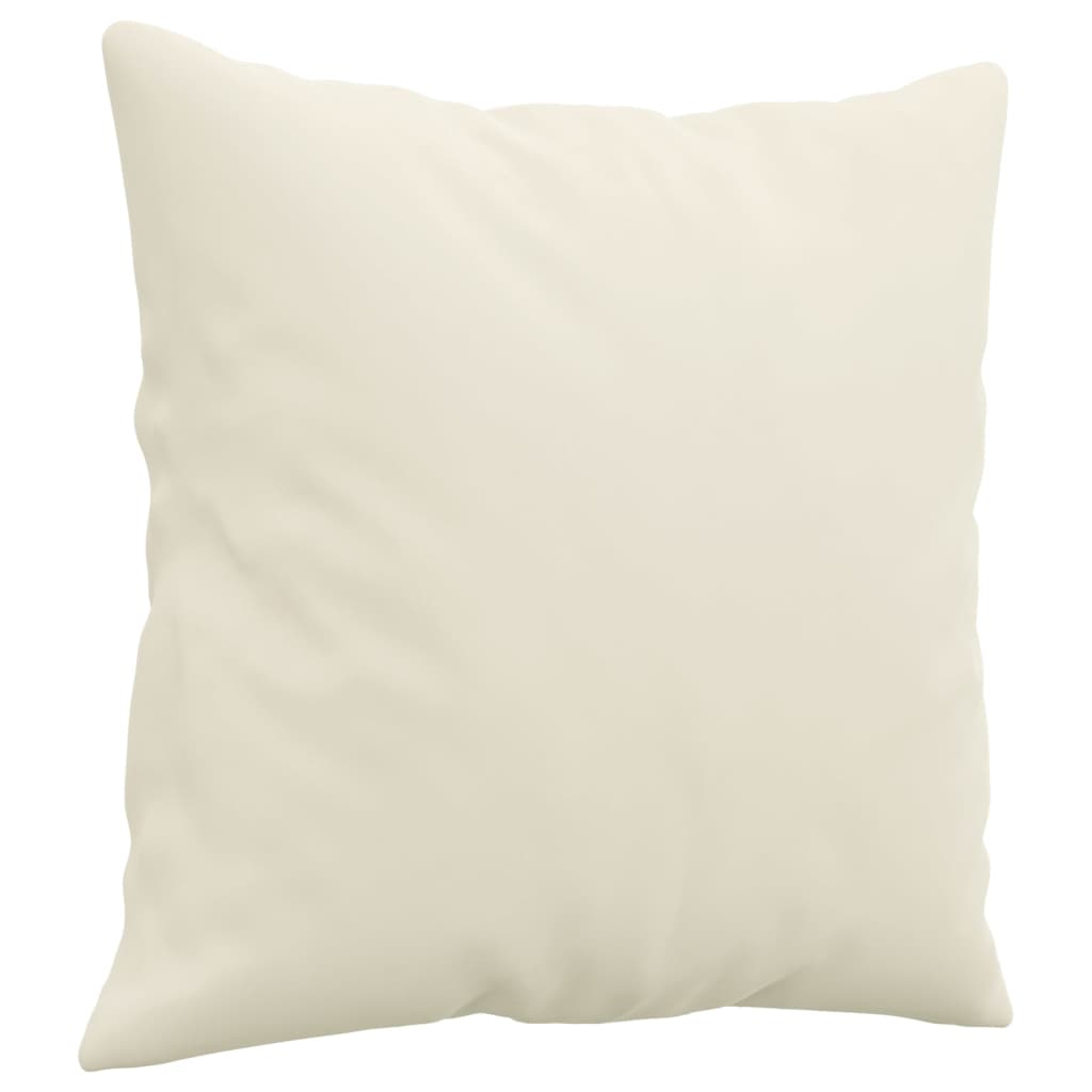 Set di Divani 3 pz con Cuscini Crema in Velluto