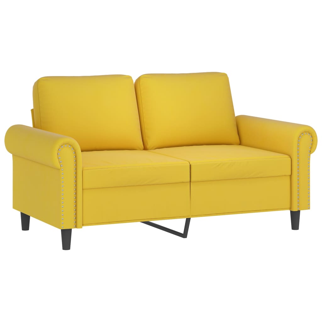 Set di Divani 2 pz con Cuscini giallo in Velluto - homemem39