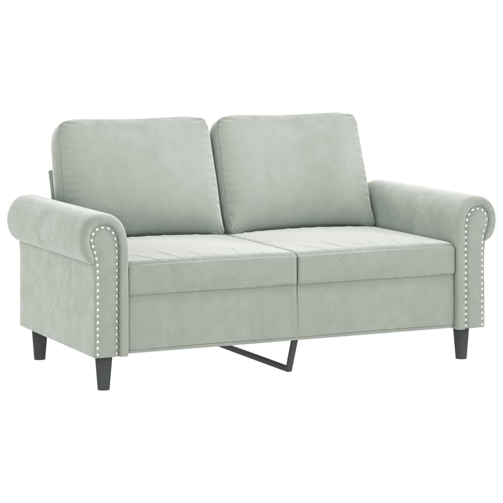Set di Divani 3 pz con Cuscini Grigio Chiaro in Velluto | homemem39