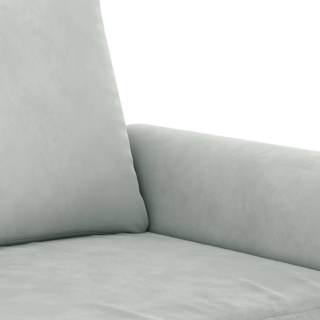 Set di Divani 3 pz con Cuscini Grigio Chiaro in Velluto | homemem39