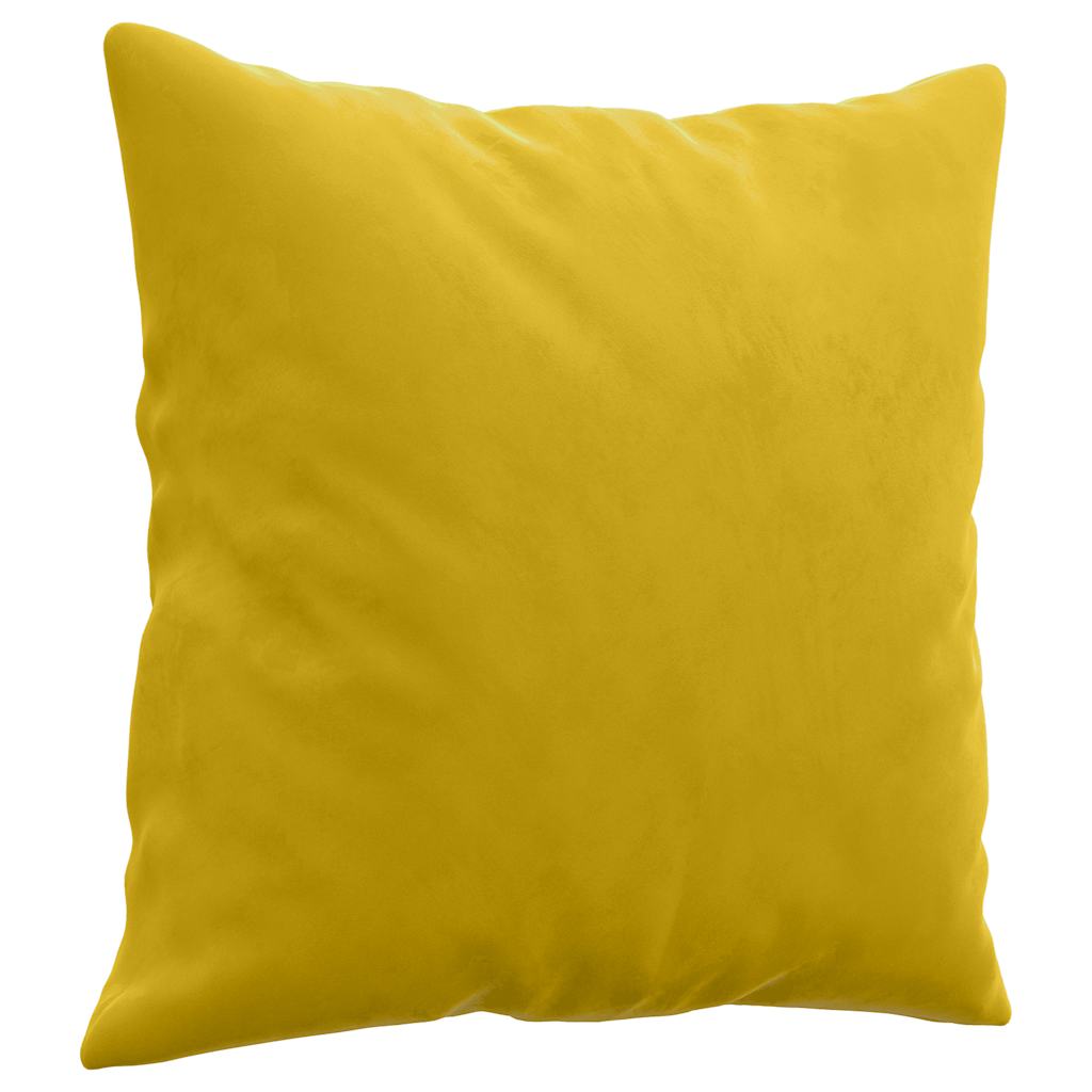 Set di Divani 3 pz con Cuscini Giallo in Velluto | homemem39