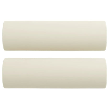 Set di Divani 3 pz con Cuscini Crema in Velluto