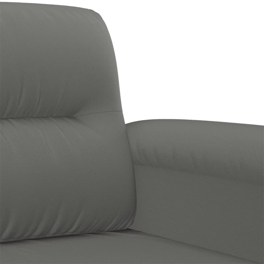 Set Divani 4 pz con Cuscini Grigio Scuro in Tessuto Microfibra | homemem39