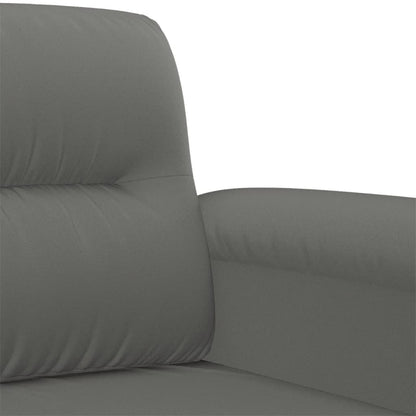 Set Divani 4 pz con Cuscini Grigio Scuro in Tessuto Microfibra | homemem39