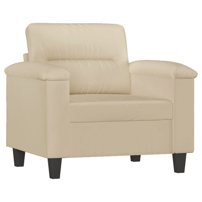 Set Divani 4 pz con Cuscini Crema in Tessuto Microfibra | homemem39