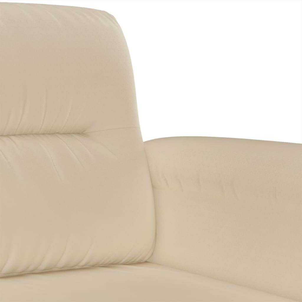 Set Divani 4 pz con Cuscini Crema in Tessuto Microfibra | homemem39