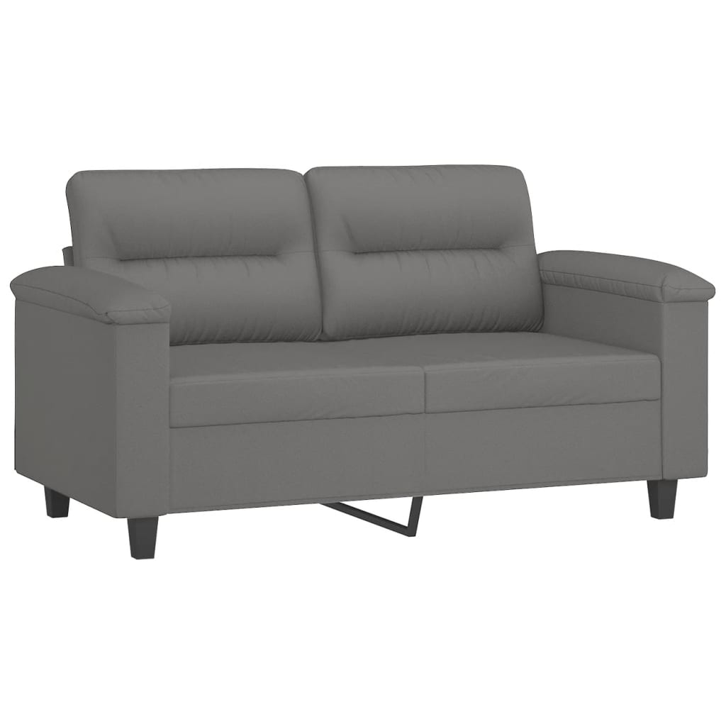 Set Divani 3 pz con Cuscini Grigio Scuro in Tessuto Microfibra | homemem39