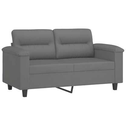 Set Divani 3 pz con Cuscini Grigio Scuro in Tessuto Microfibra | homemem39