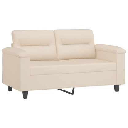 Set Divani 3 pz con Cuscini Beige in Tessuto Microfibra | homemem39