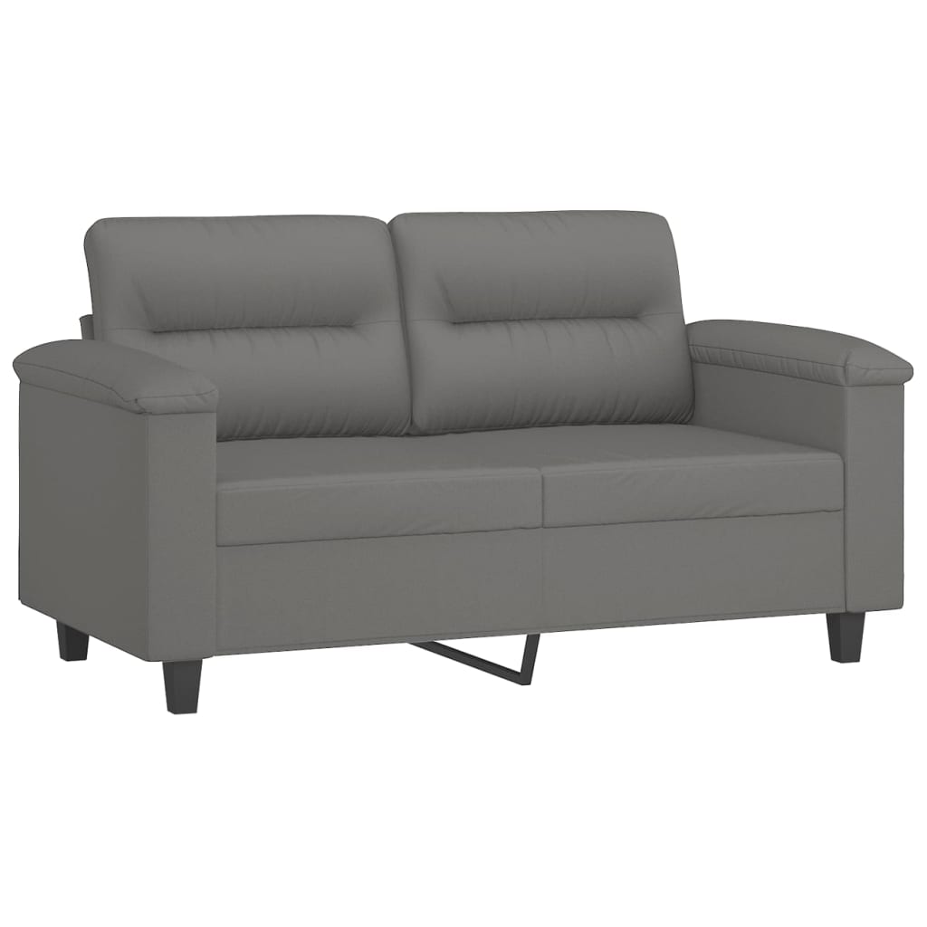 Set Divani 3 pz con Cuscini Grigio Scuro in Tessuto Microfibra | homemem39