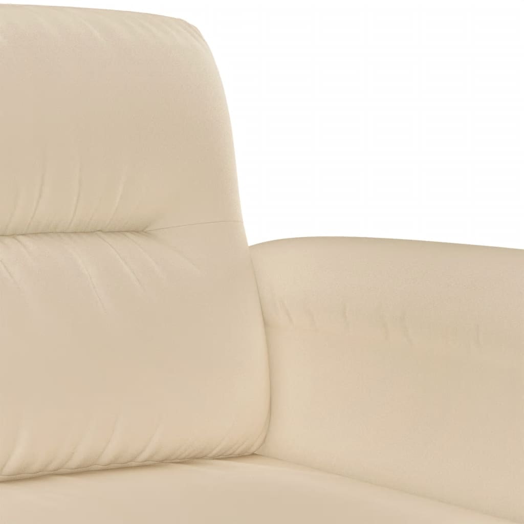 Set Divani 3 pz con Cuscini Crema in Tessuto Microfibra | homemem39