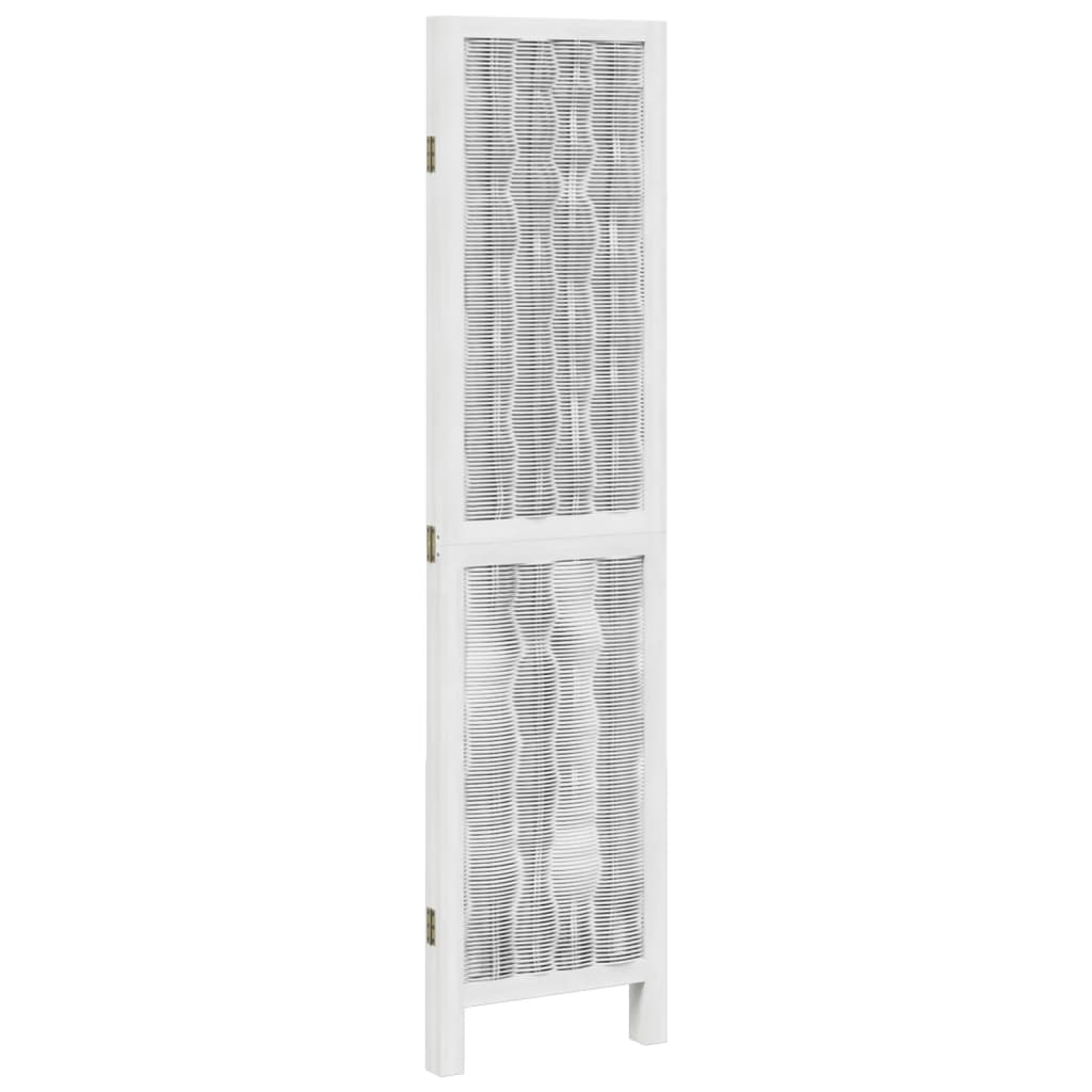 Room Divider 3 Panels White Solid Paulownia Wood