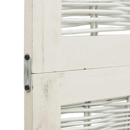 Divisorio Ambienti 5Pannelli Bianco Legno Massello di Paulownia - homemem39