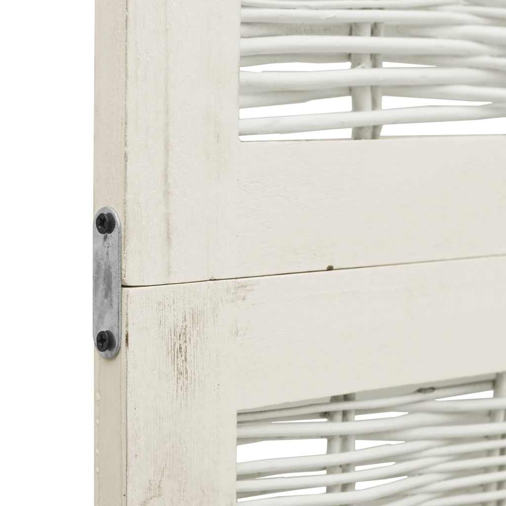 Divisorio Ambienti 5Pannelli Bianco Legno Massello di Paulownia - homemem39