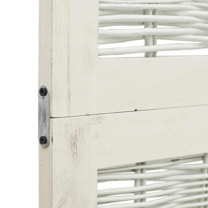 Divisorio Ambienti 6Pannelli Bianco Legno Massello di Paulownia - homemem39