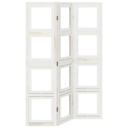Divisorio Ambienti 3Pannelli Bianco Legno Massello di Paulownia