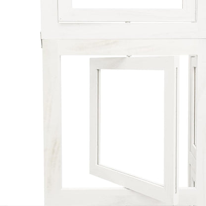 Divisorio Ambienti 3Pannelli Bianco Legno Massello di Paulownia - homemem39