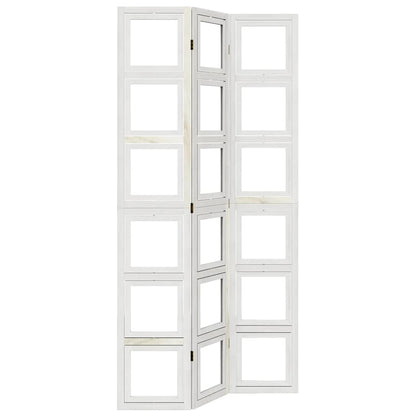 Divisorio Ambienti 3Pannelli Bianco Legno Massello di Paulownia