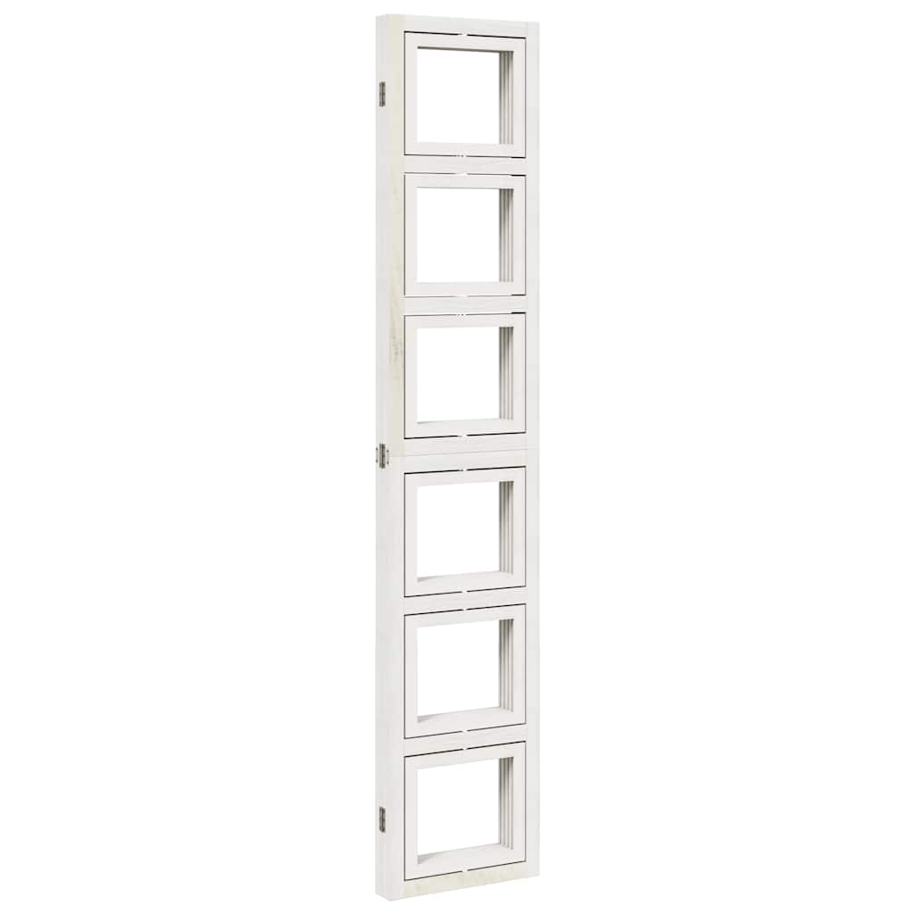 Divisorio Ambienti 4Pannelli Bianco Legno Massello di Paulownia - homemem39