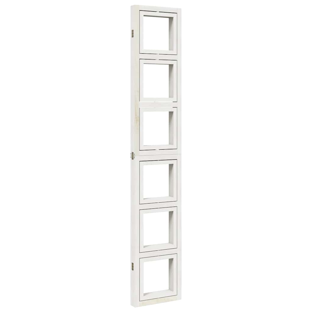 Divisorio Ambienti 4Pannelli Bianco Legno Massello di Paulownia
