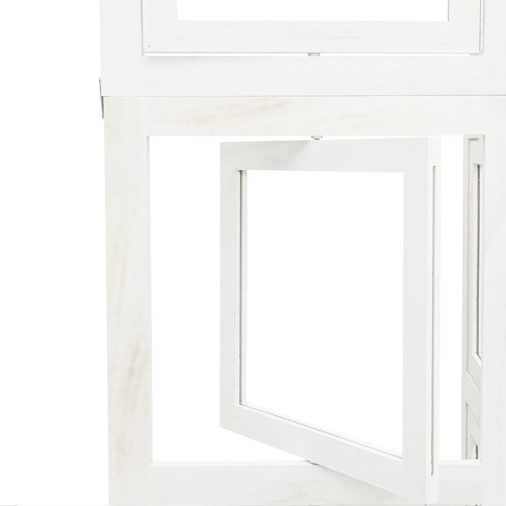 Divisorio Ambienti 5Pannelli Bianco Legno Massello di Paulownia - homemem39