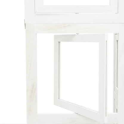 Divisorio Ambienti 5Pannelli Bianco Legno Massello di Paulownia - homemem39