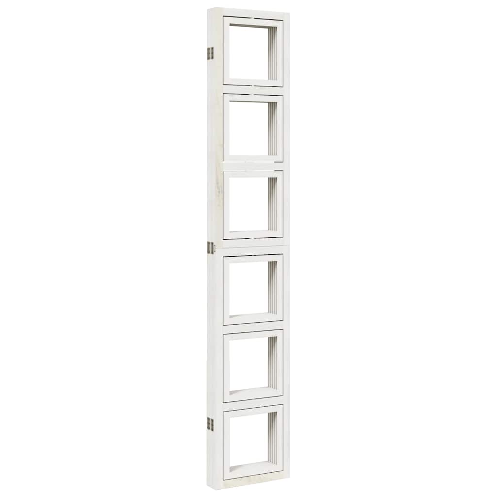 Divisorio Ambienti 5Pannelli Bianco Legno Massello di Paulownia