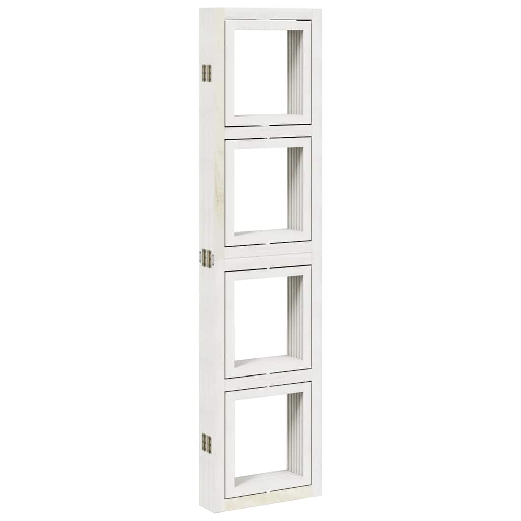 Divisorio Ambienti 6Pannelli Bianco Legno Massello di Paulownia