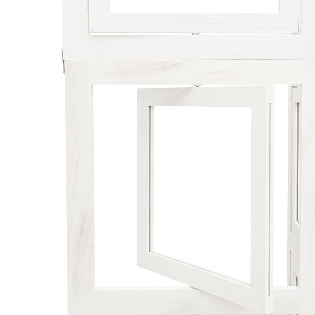 Divisorio Ambienti 6Pannelli Bianco Legno Massello di Paulownia