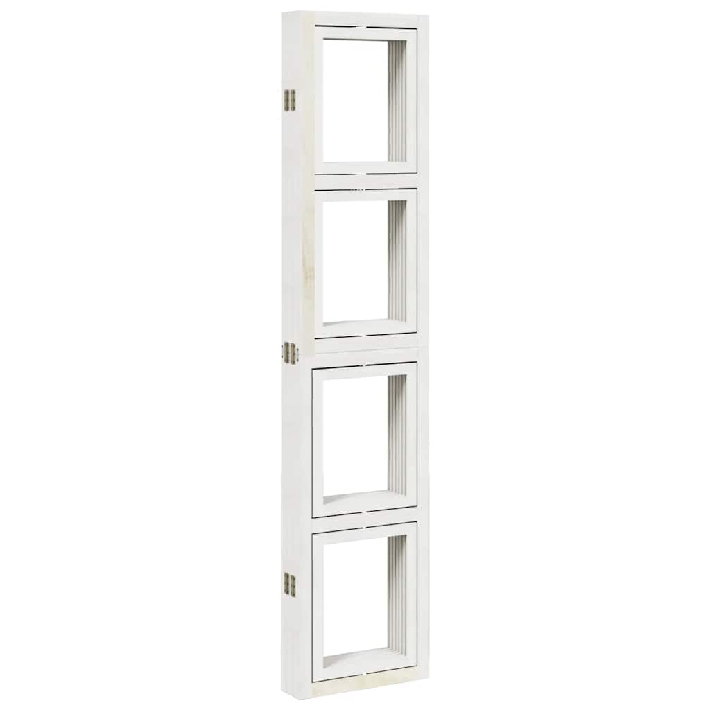 Divisorio Ambienti 6Pannelli Bianco Legno Massello di Paulownia - homemem39