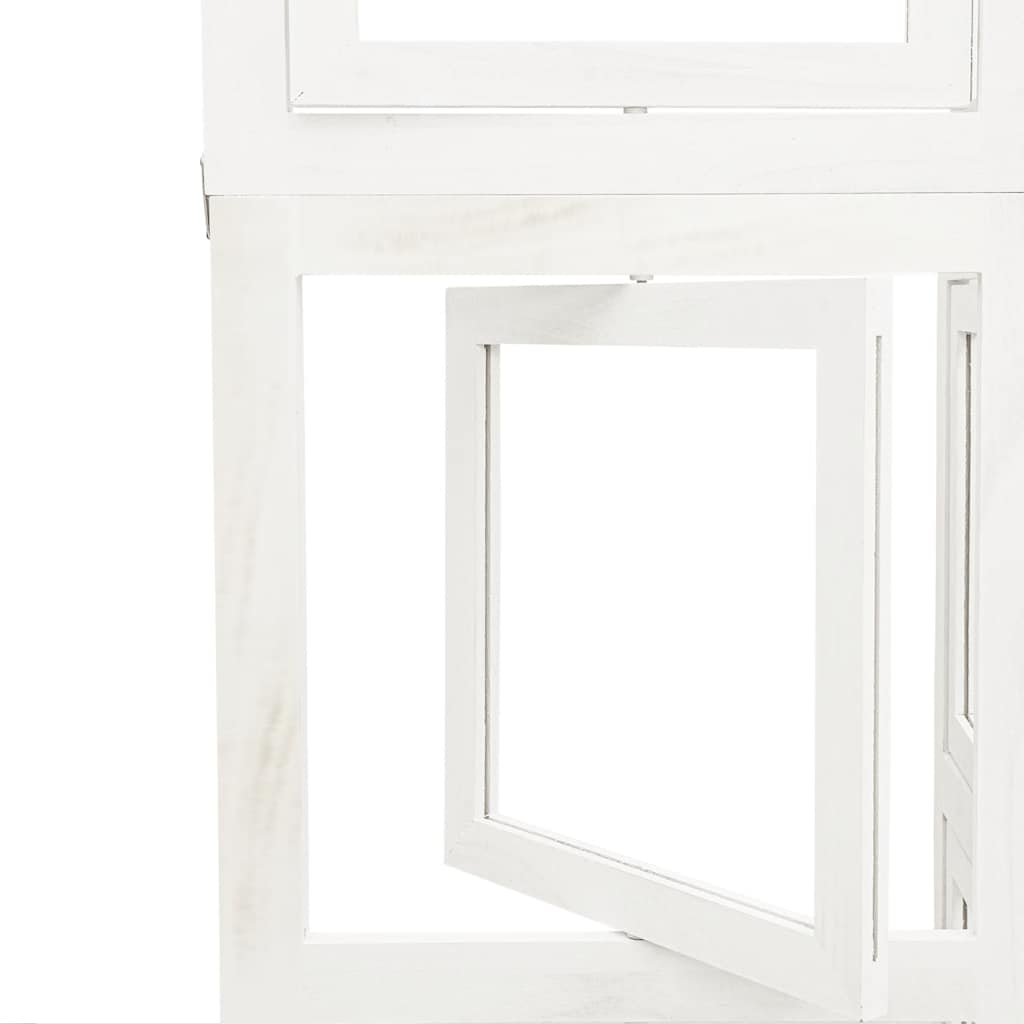 Divisorio Ambienti 6Pannelli Bianco Legno Massello di Paulownia