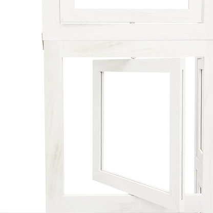 Divisorio Ambienti 6Pannelli Bianco Legno Massello di Paulownia