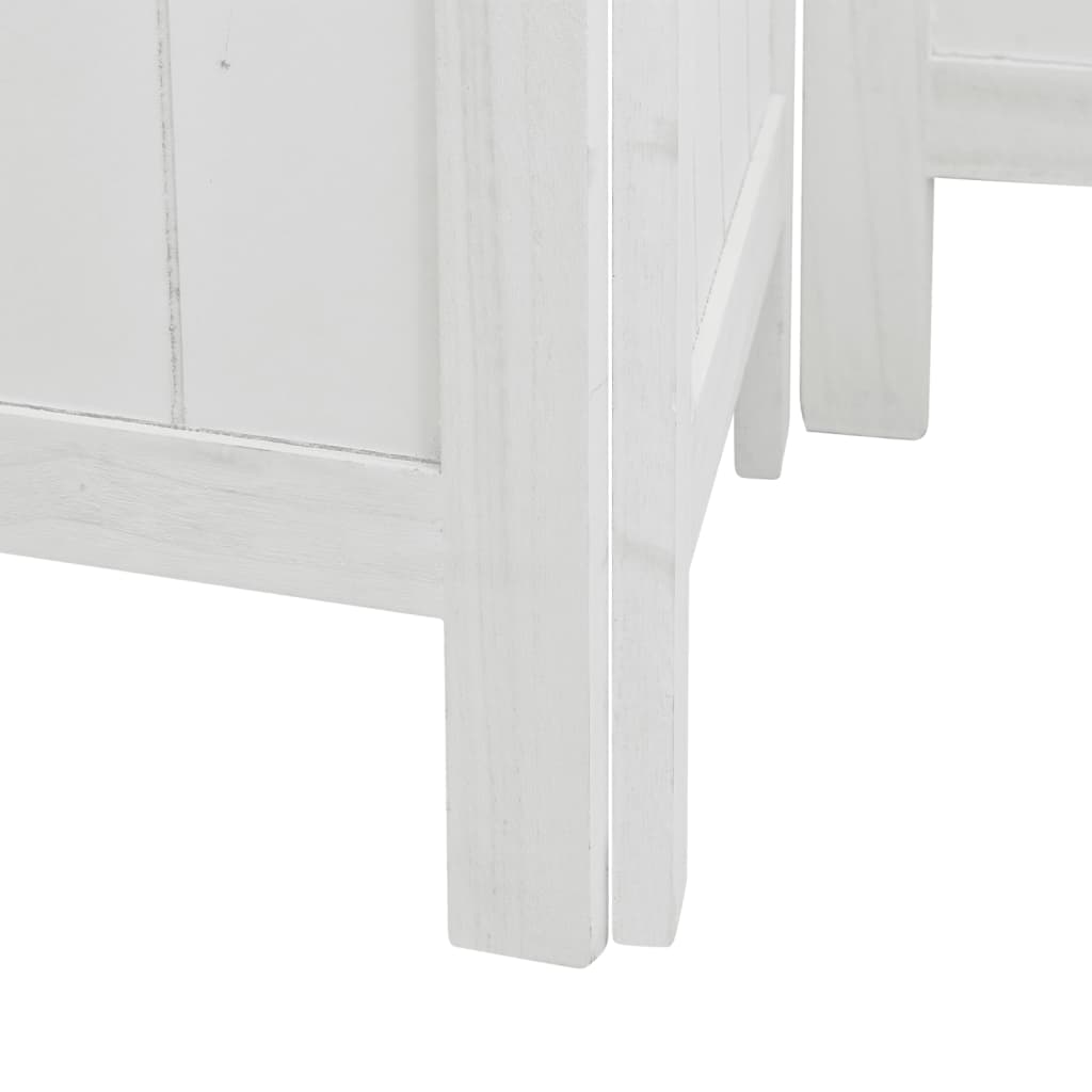Divisorio Ambienti 3Pannelli Bianco Legno Massello di Paulownia | homemem39