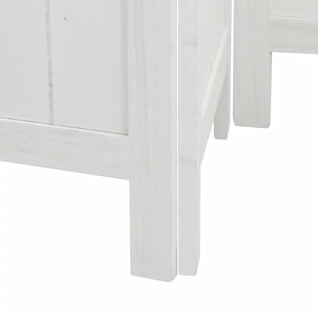 Divisorio Ambienti 4Pannelli Bianco Legno Massello di Paulownia | homemem39