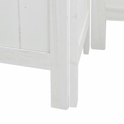 Divisorio Ambienti 4Pannelli Bianco Legno Massello di Paulownia | homemem39
