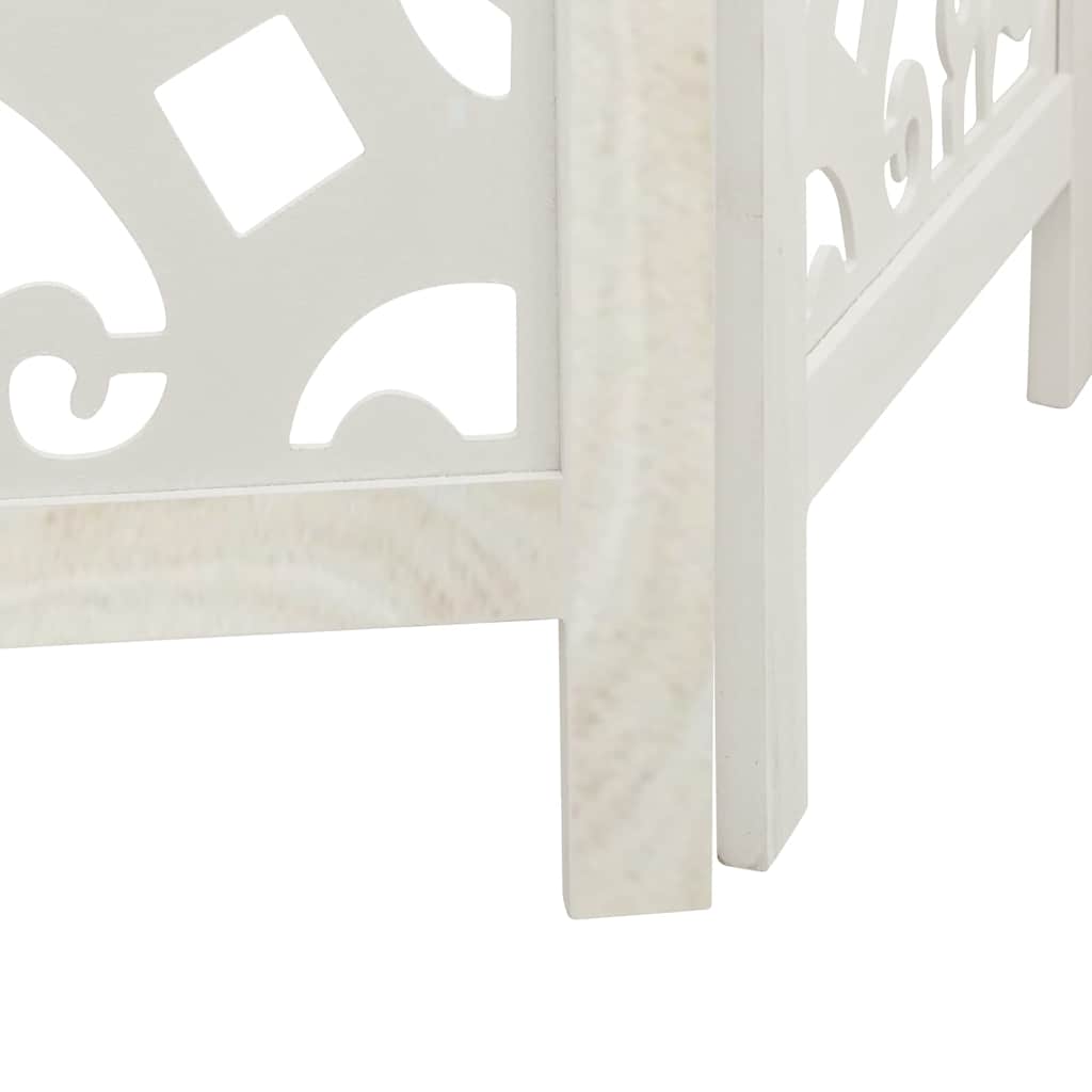 Divisorio Ambienti 3Pannelli Bianco Legno Massello di Paulownia