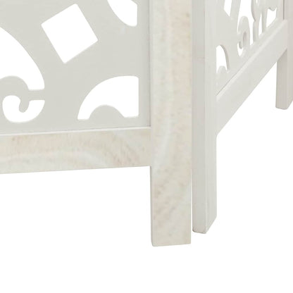 Divisorio Ambienti 3Pannelli Bianco Legno Massello di Paulownia