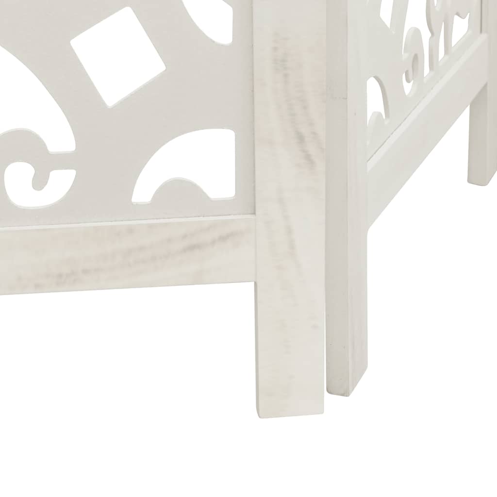 Divisorio Ambienti 5Pannelli Bianco Legno Massello di Paulownia - homemem39