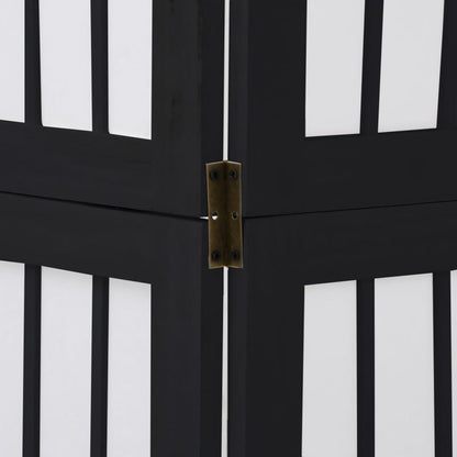 Divisorio Ambienti 3 Pannelli Nero Legno Massello di Paulownia