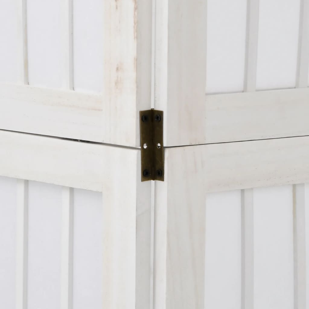 Divisorio Ambienti 3Pannelli Bianco Legno Massello di Paulownia - homemem39