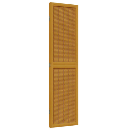 Divisorio Ambienti 3 Pannelli Marrone Scuro Massello Paulownia - homemem39