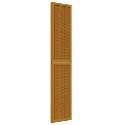 Divisorio Ambienti 3 Pannelli Marrone Scuro Massello Paulownia - homemem39