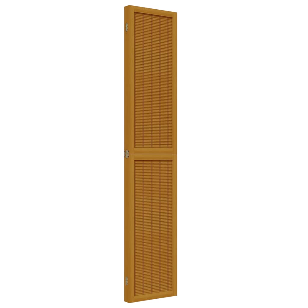 Room Divider 4 Panels Brown Solid Paulownia Wood